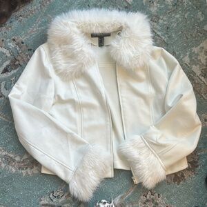 Forever 21 white fluffy jacket